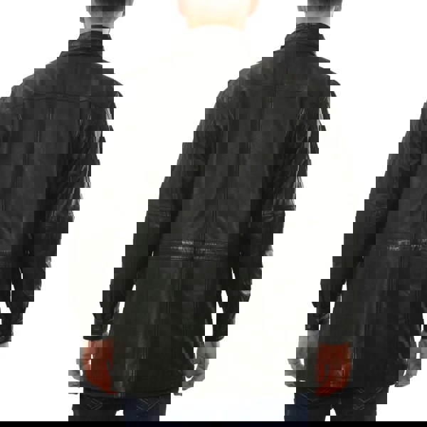 Leather Company Men's Lambskin Leather Mid Length Jacket