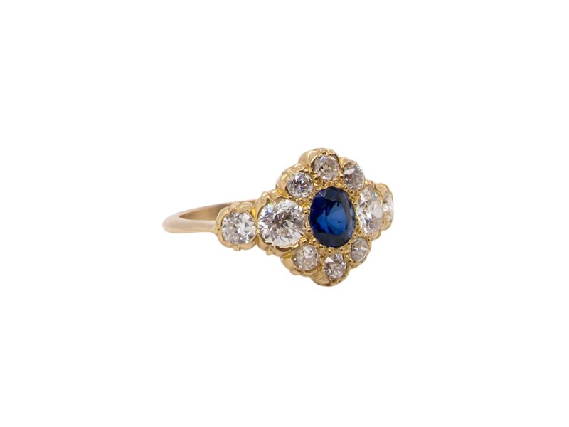 Vintage Tom An antique Sapphire and Diamond cluster ring