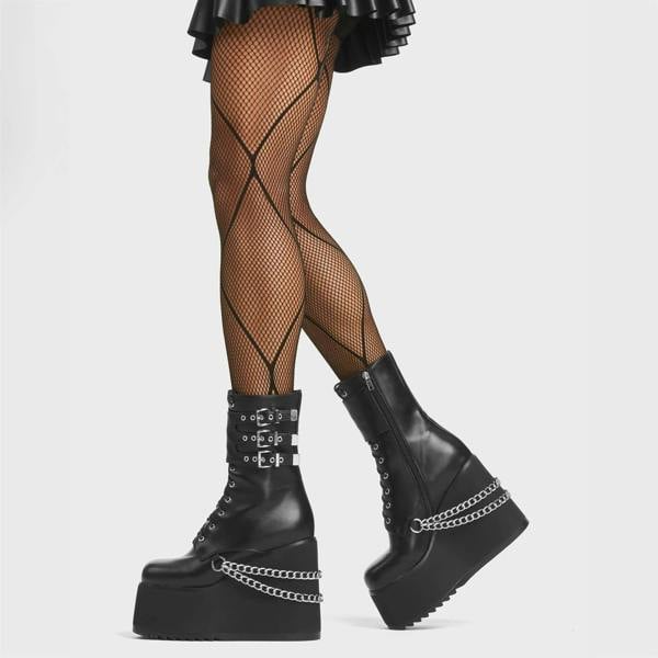 Lamoda Dumb Love Women Black PU Strappy Platform Sandals Stylish Comfort