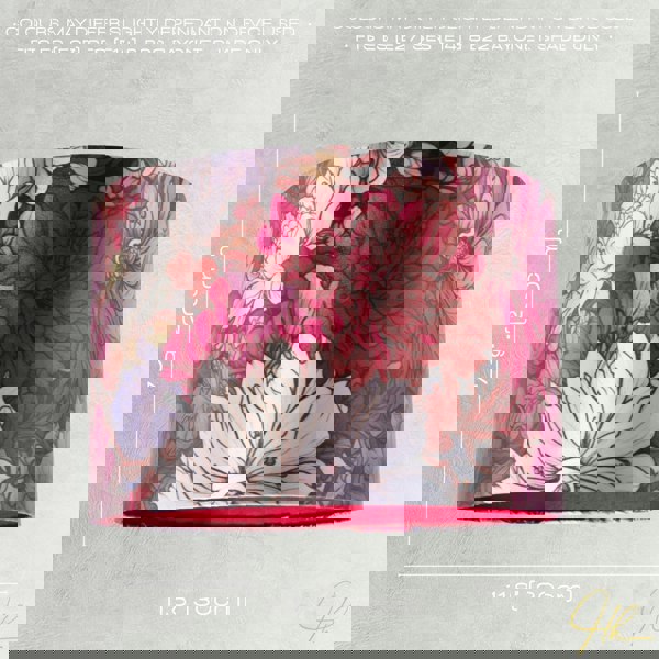 Classic Red Lilac and Pink Chrysanthemum Japanese Style Lamp Shade Image 6