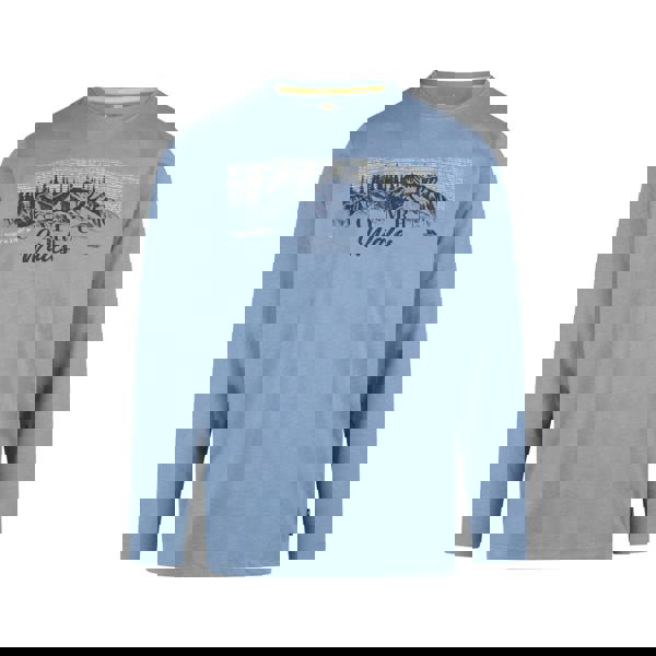 Trespass Mens Kulam Printed Long-Sleeved T-Shirt - Denim Blue Marl