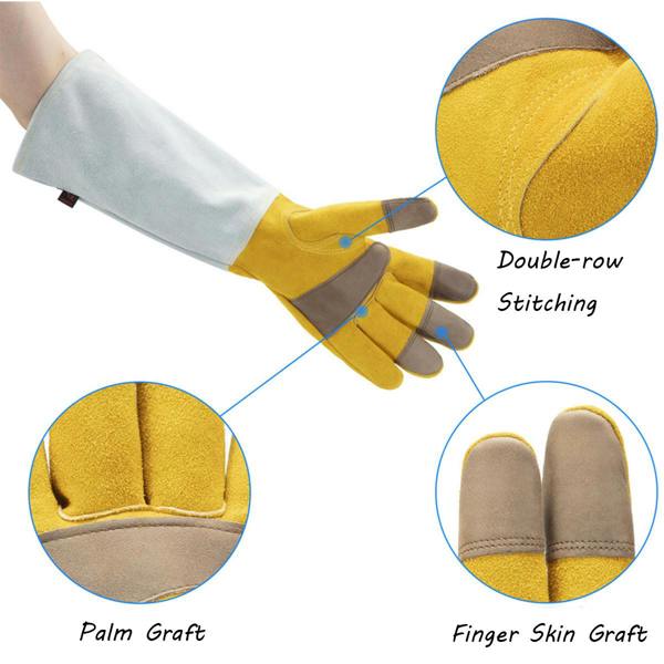 Leaper Long-sleeved Leather Gardening Gloves