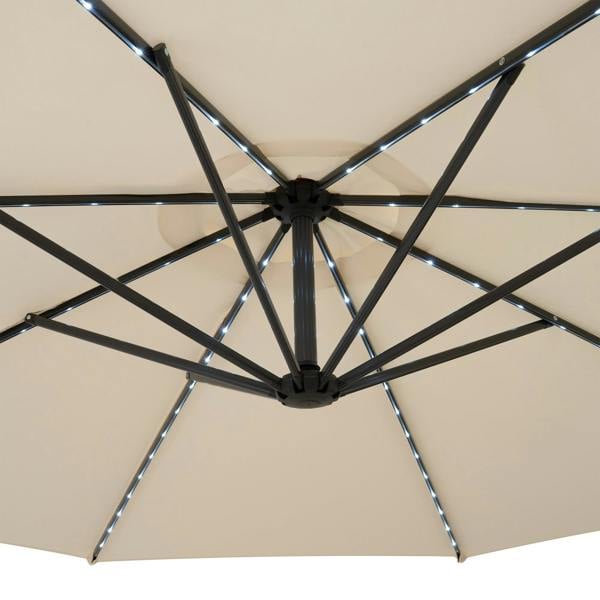 Jardi LED Cantilever Parasol 3m With Square Base – Cream