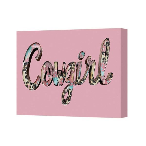 Benjamin Tate Design Cocktail Leopard Print Pink Canvas Wall Art Handmade In UK