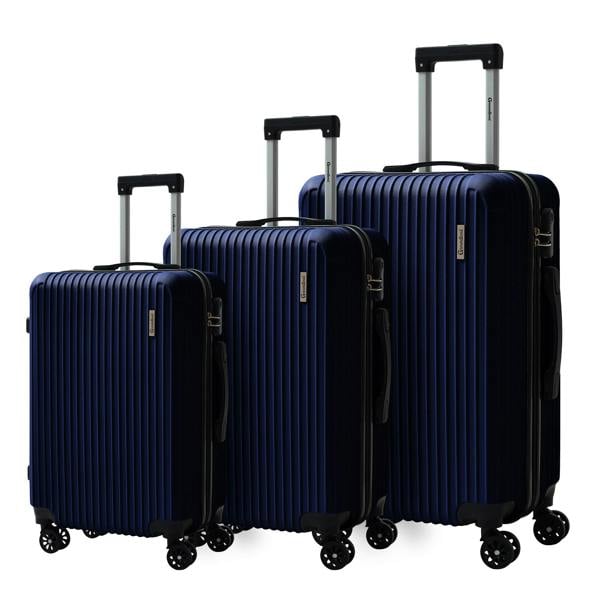 Groundlevel Cosmic Hard Shell 3 Piece Suitcase Luggage Set - Navy