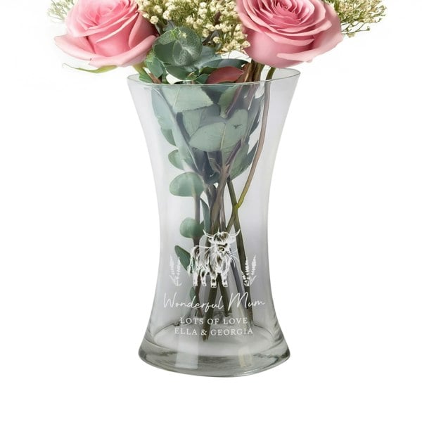 Personalised Memento Company Personalised Highland Cow Waisted Vase