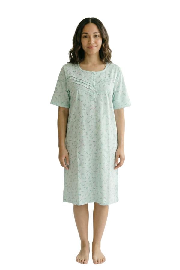 Camille Womens Classic 100% Organic Cotton Short Sleeve Nightdress