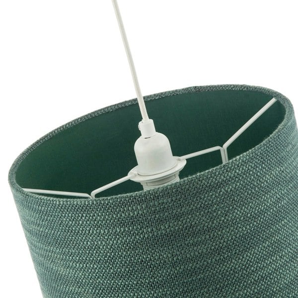 Designer Bobbled and Textured Linen Lamp Shade in Dark Emerald Green Image 5