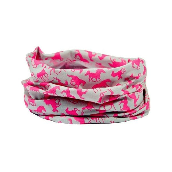 Grey & Pink Horse Design Multifunctional Scarf 
