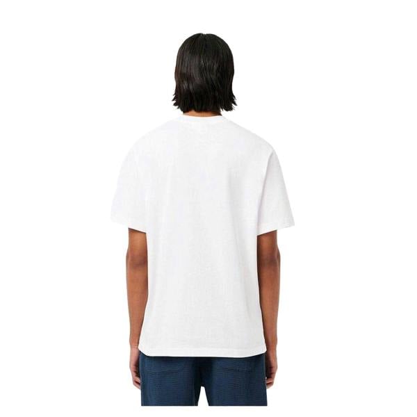 Lacoste Mens Embroidered Logo Premium Cotton T-Shirt - White - 