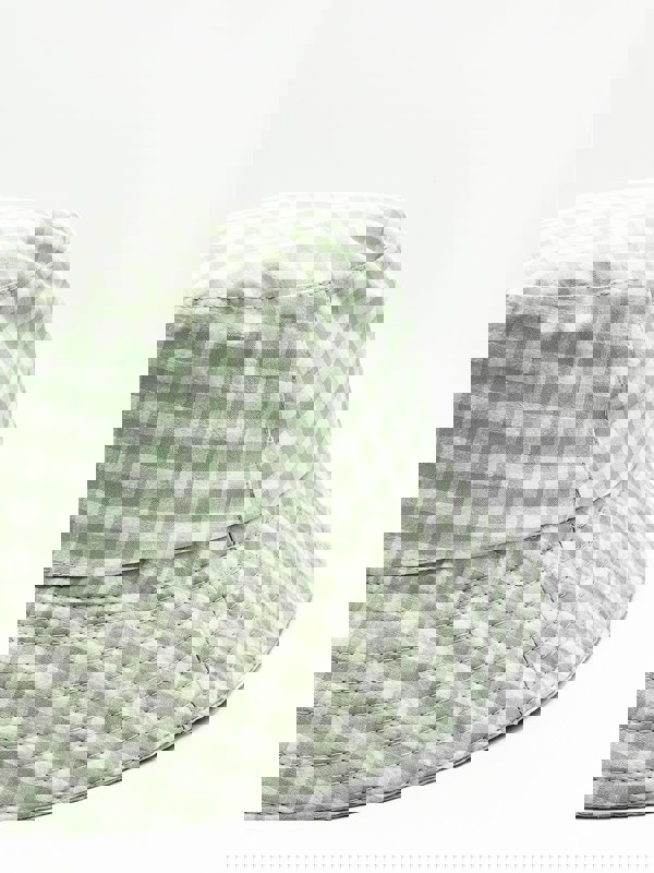 SVNX Rylee Gingham bucket hat in green & white