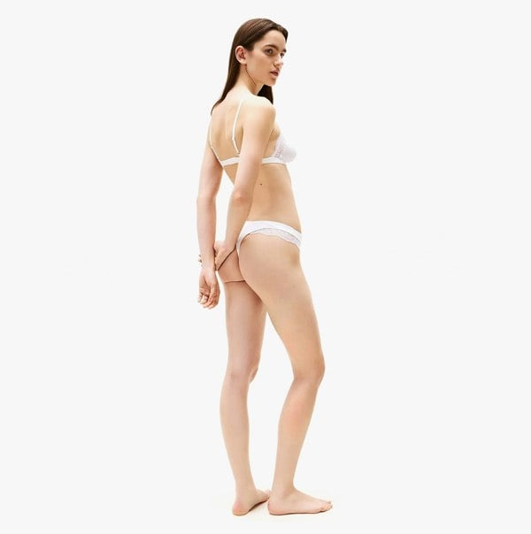 Tommy Hilfiger RIBBED Womens Unlined Triangle Bra White