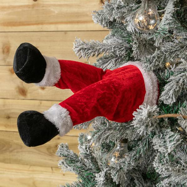 Samuel Alexander 38cm Santa's Stuck Animated Christmas Tree Decoration