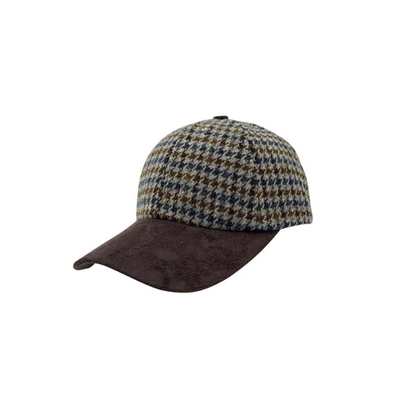 Heritage Traditions Tweed Suede Baseball Cap - Denim Brown