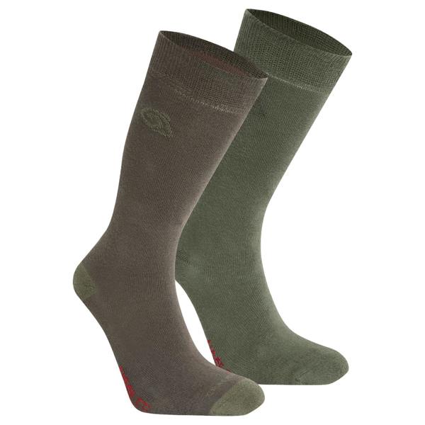 Craghoppers Unisex Adult Insect Repellent Socks (Pack of 2) - Woodland Green/Olive - 