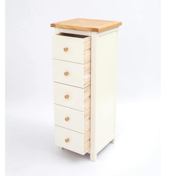 Cabinet Bits Maggiori 5 Drawer Narrow Chest of Drawers Wood Knob