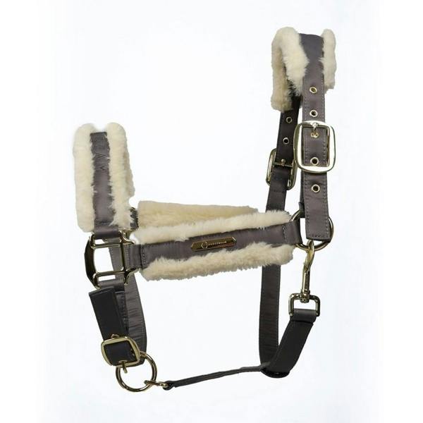 Coldstream Langlee Luxury Horse Headcollar and Leadrope - Grey - 