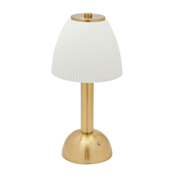 Hestia White USB LED Touch Table Lamp with Bronze Base