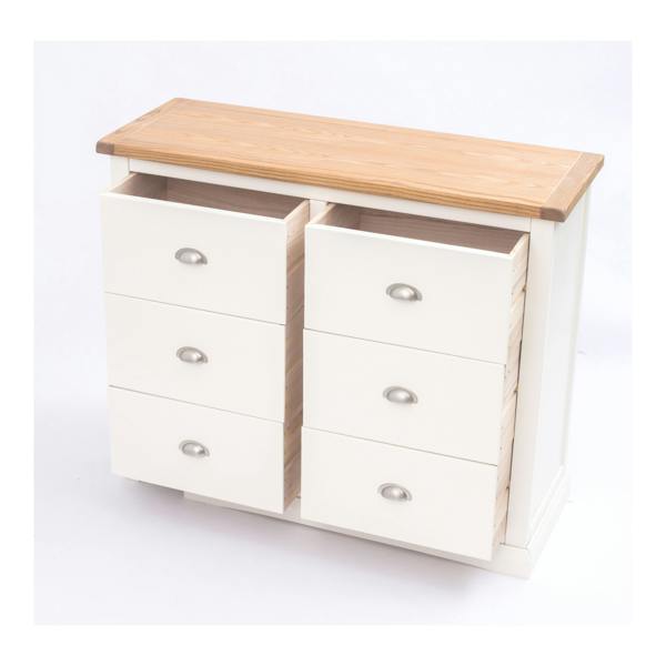 Cabinet Bits Cosenza 6 Drawer Chest of Drawers Chrome Cup Handle