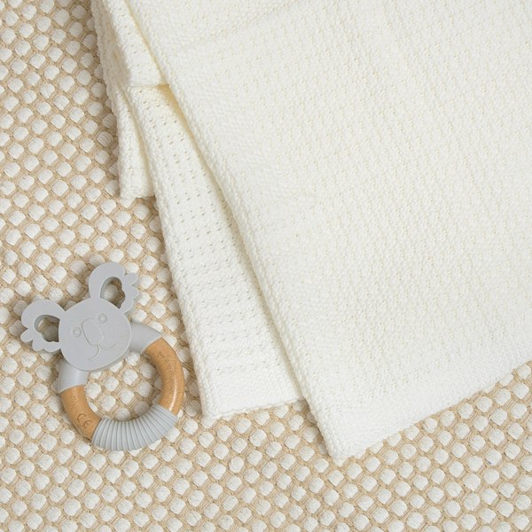 Luxury Organic Cotton Knit Baby Blanket – Oat Milk - The Tiny Bed Company™