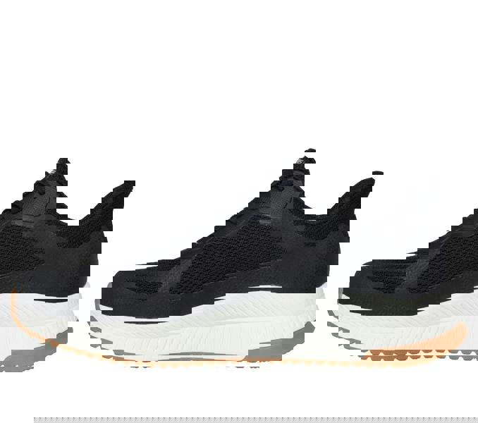 Skechers Bobs Squad 4 Chaos Mens Slip-Ins Casual Trainers, black athletic sneaker with a white midsole and gum outsole.