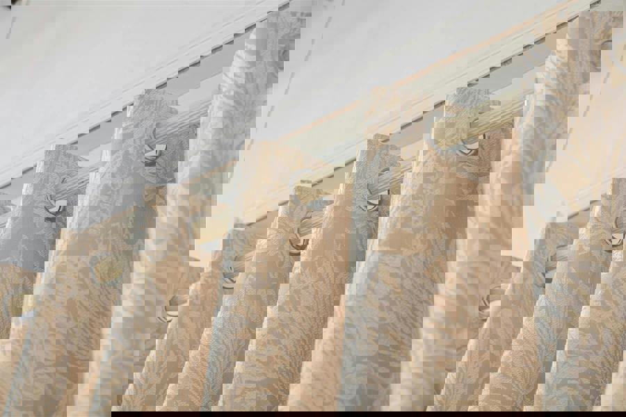 Luxury Living Chenille Jacquard Lined Ring Top Eyelet Curtains