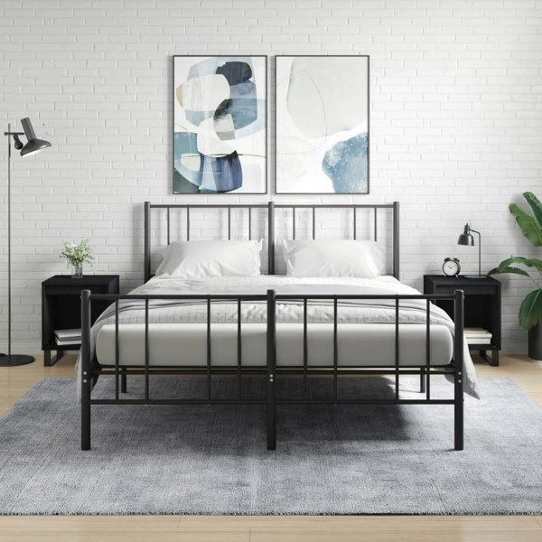 Berkfield Bedside Cabinets 2 pcs Black 40x35x50 cm Engineered Wood