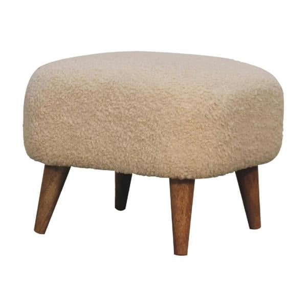 Artisan Furniture Boucle Cream Square Footstool