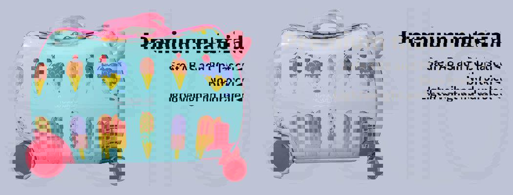 Dekko 17'' Ride On Suitcase Kids Travel Luggage on Wheel Heavy Duty Lightweight