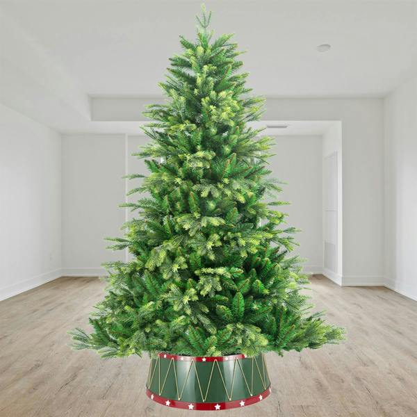 25.6 Inch Drum Style Christmas Tree Collar, Foldable Tree Base Cover with Mirror Finish image 2
