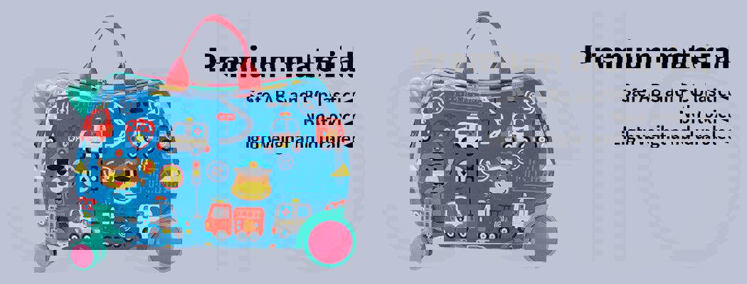 Dekko 17'' Kids Ride On Suitcase Carry On Travel Luggage on Wheel Lightweight