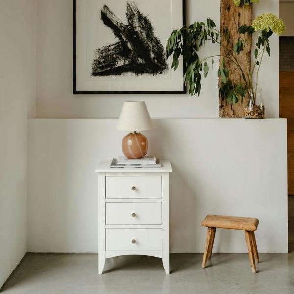 Statement Furniture Edward Hopper Bedside Table 3 Drawer Modern Nightstand