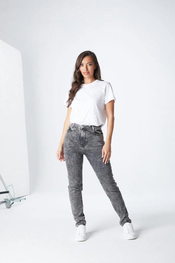 Urban Bliss Acid Wash Black Mom Jean