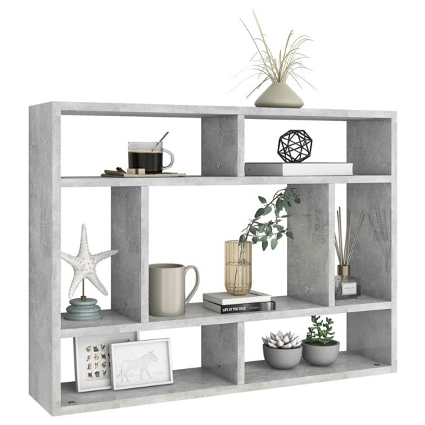 Berkfield Wall Shelf Concrete Grey 75x16x55 cm Engineered Wood