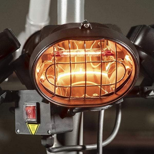 1800W Outdoor Infrared Parasol Heater - Gazebo Dining Table Patio Heater 5m Wire - LoopsDirect