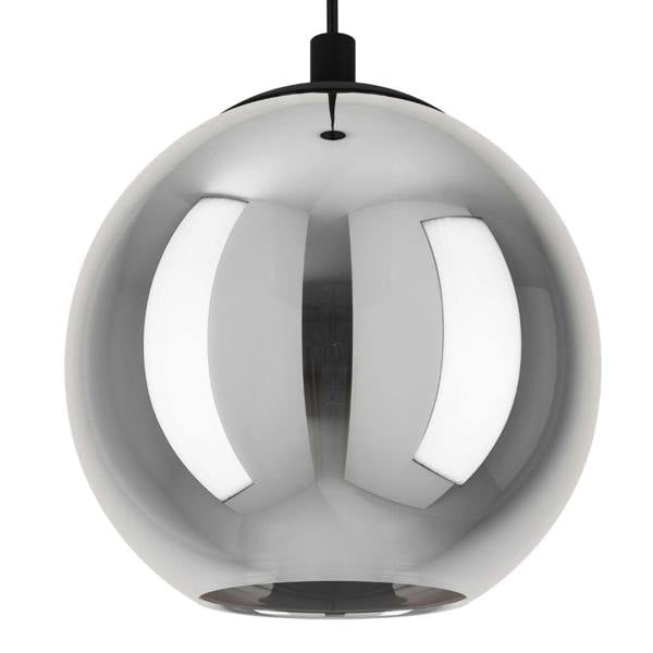 Pagazzi Lighting Aleksander 3 Light Black & Smoked Glass Pendant Ceiling Light