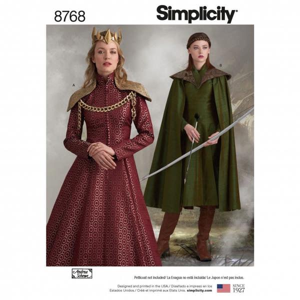 Simplicity Sewing Pattern 8768, Costumes for Women, H5 (6-8-10-12-14) - Intermediate
