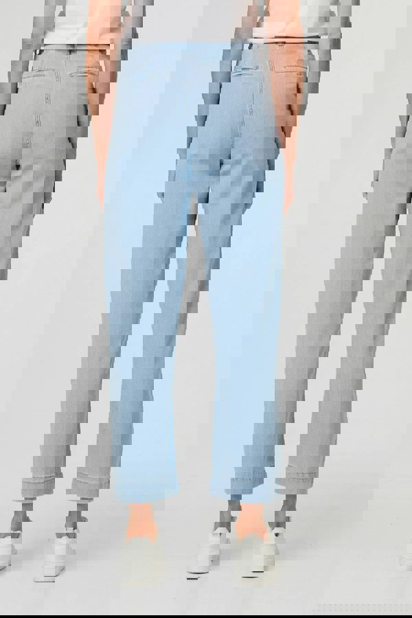 Blue | High Waist Pocket Detail Wide Jeans
