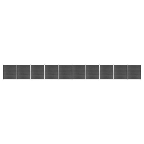 Berkfield Fence Panel Set WPC 1737x186 cm Black