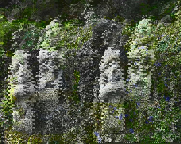 Pair of Sword and Shield Gargoyles Statues