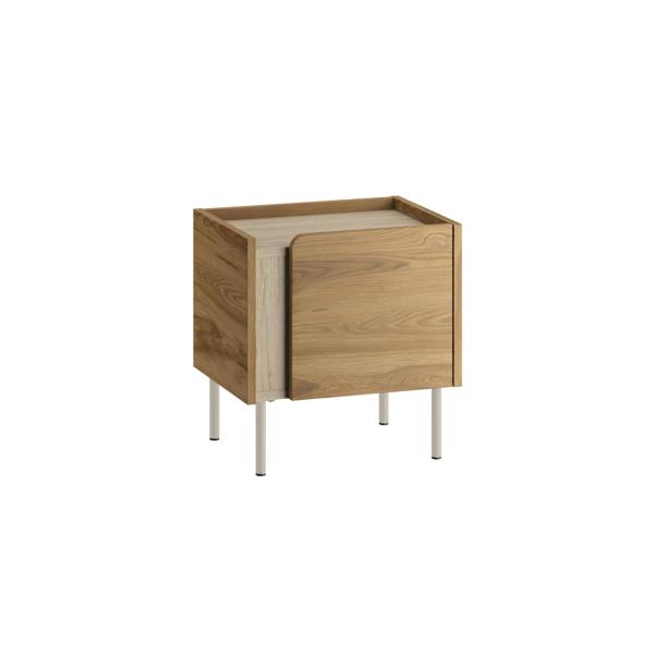 Decortie Bedside Table Soft-Close Door Storage Cabinet Modern Nightstand with Metal Legs Bedroom Space Saver