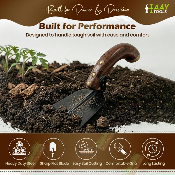 HAAY TOOLS Garden Trowel & Garden Spade Set, Heavy Duty Gardening Hand Tools, Ideal Garden Gift for Men, Women & Allotment Gardeners