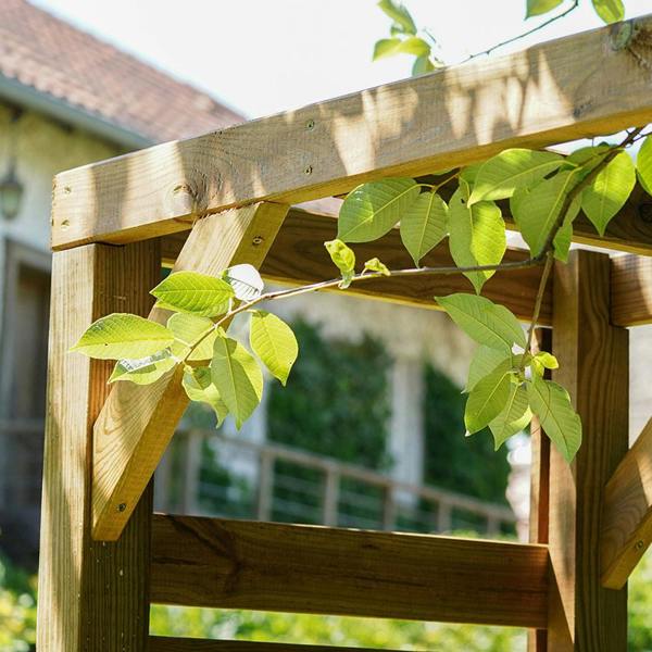 Cerland Ling Z Flat Top Garden Arch 2.14m Pressure Treated Slatted Wooden Arch
