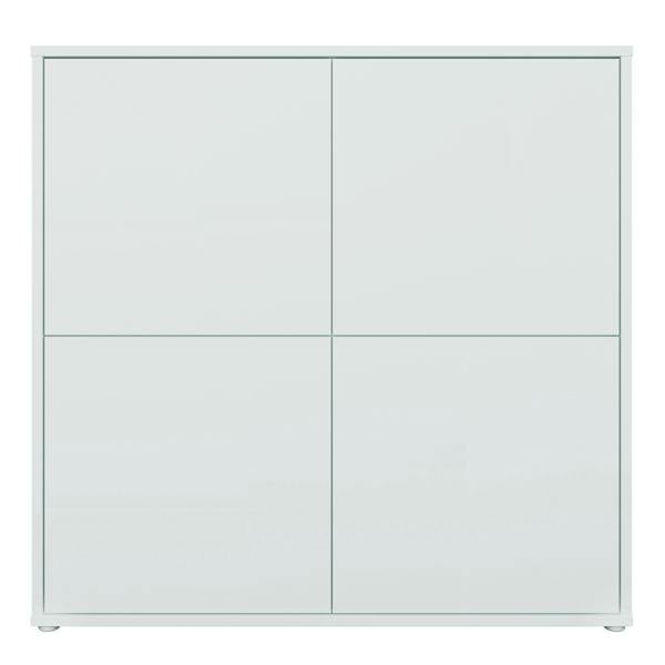 Furniture To Go Alice Springs 4 Door Large Storage Cabinet with Push-to-Open Doors in Light Grey