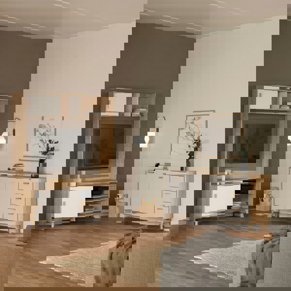 Furniture To Go Ikast Sideboard 2 Doors + 3 Drawers in Jackson Hickory and White