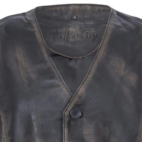 Infinity Leather Mens Leather Waistcoat Formal Traditional Gilet Vest