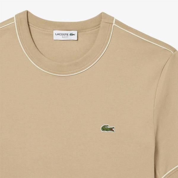 Lacoste Mens Interlock Slim T-Shirt - Beige - 