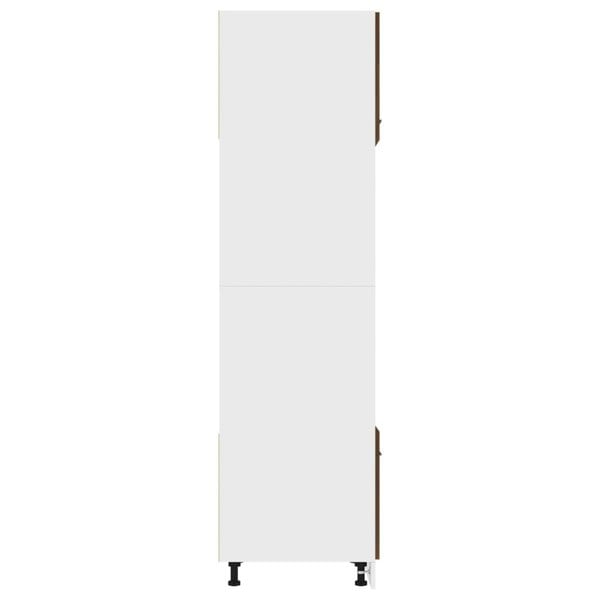 Berkfield Microwave Cabinet Brown Oak 60x57x207 cm Engineered Wood