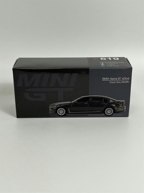 Mini GT BMW Alpina B7 xDrive Dravit Grey Metallic LHD 1:64 Scale Mini GT MGT00619L