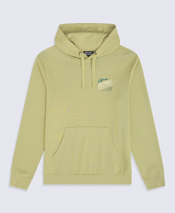 Animal Mens Padstow River Cotton Hoodie - Khaki Green